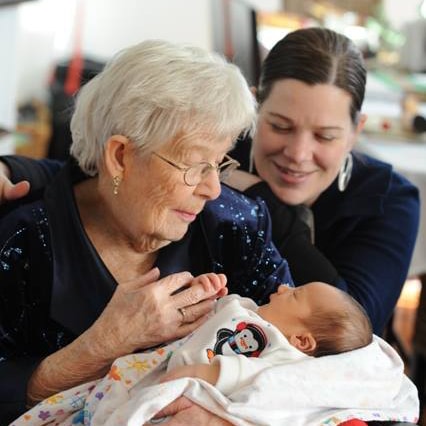 Laura Silver with her mother and son