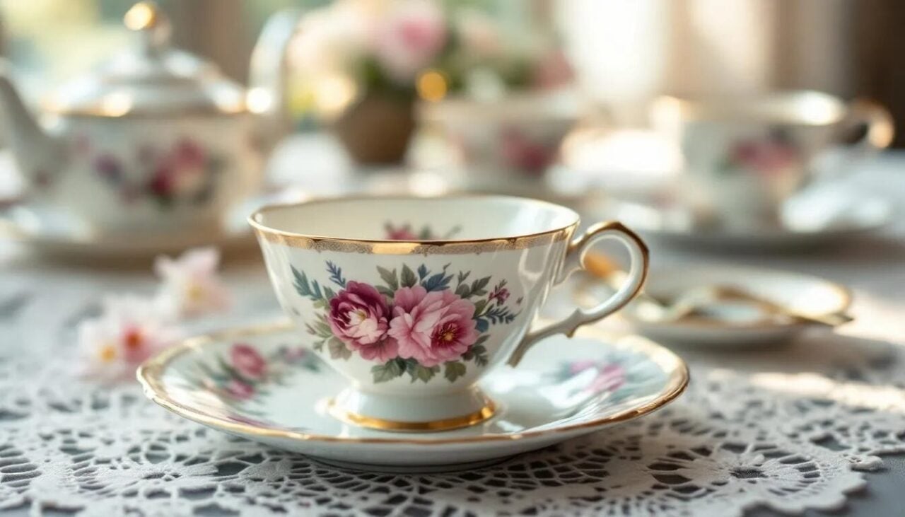 Old china cups and saucers